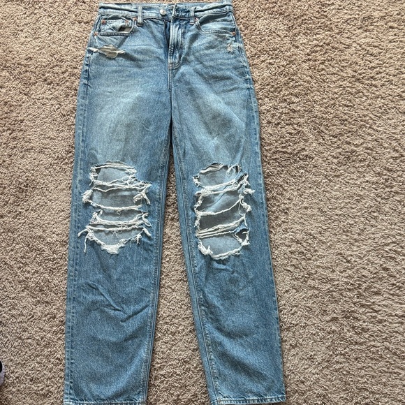 AE Strigid Ripped Highest Waist Baggy Straight Jean - Picture 1 of 4